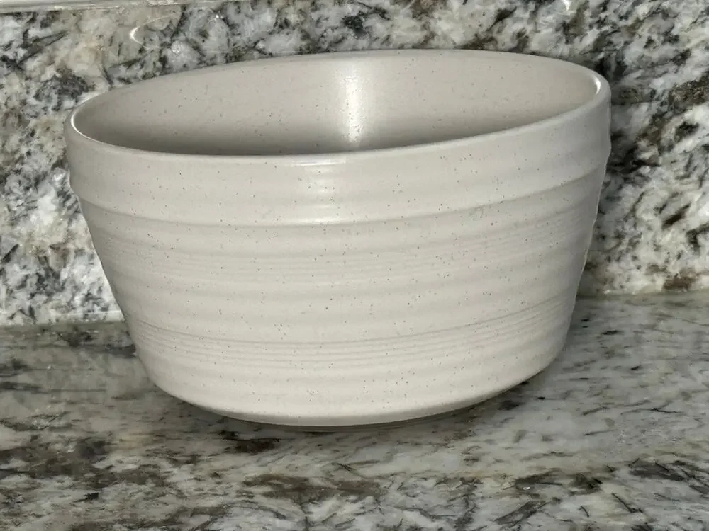 Bee & Willow Milbrook Speckled 6” White Cereal/Soup Bowls Stoneware